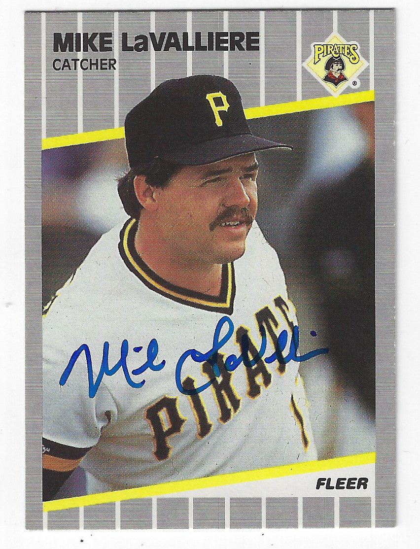 Autographed MIKE LAVALLIERE 1989 Fleer Card