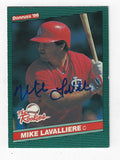 Autographed MIKE LAVALLIERE 1986 Donruss Rookies Card