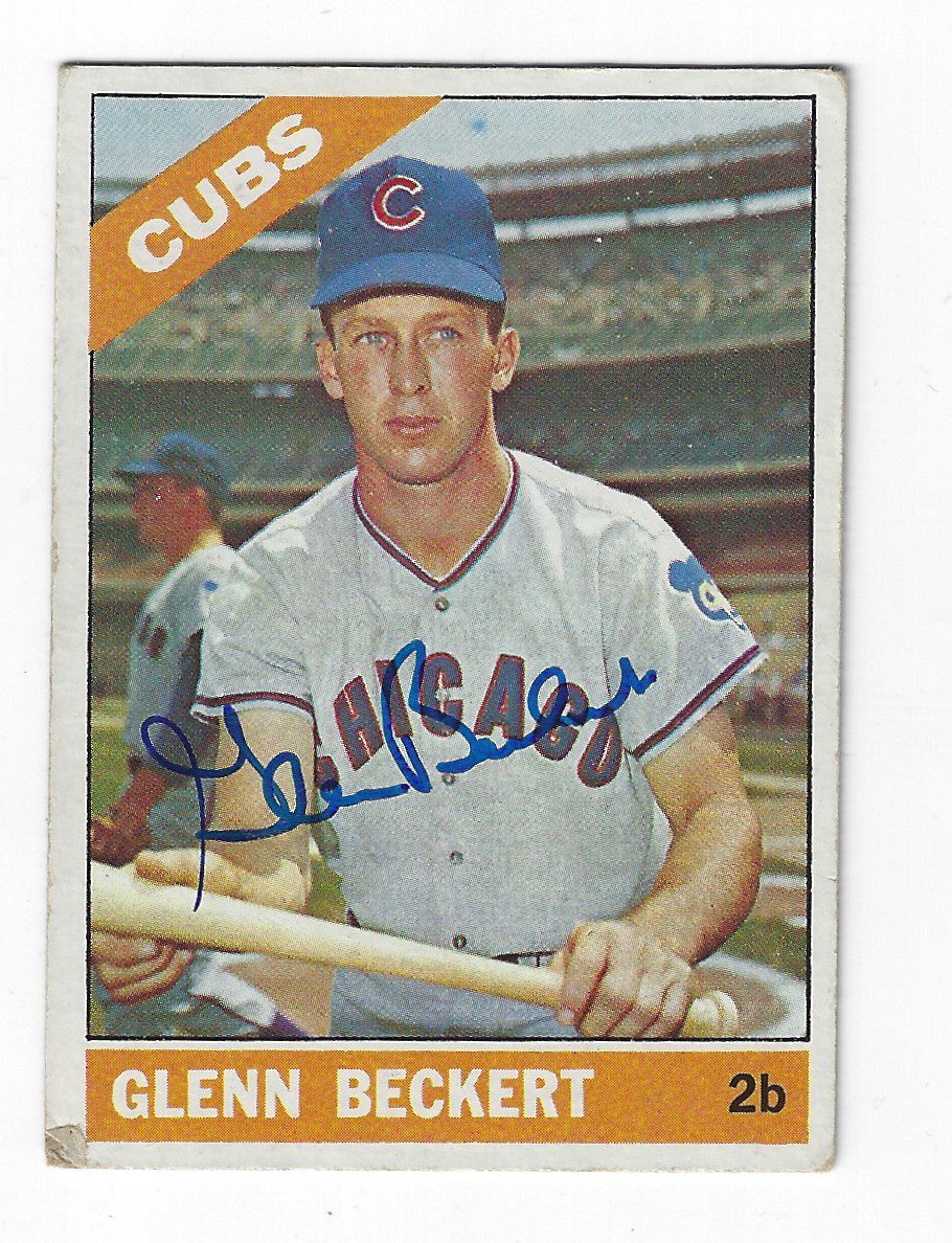 Autographed GLENN BECKERT 1966 Topps Card