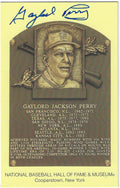 Autographed GAYLORD PERRY Hall of Fame Gold Plaque