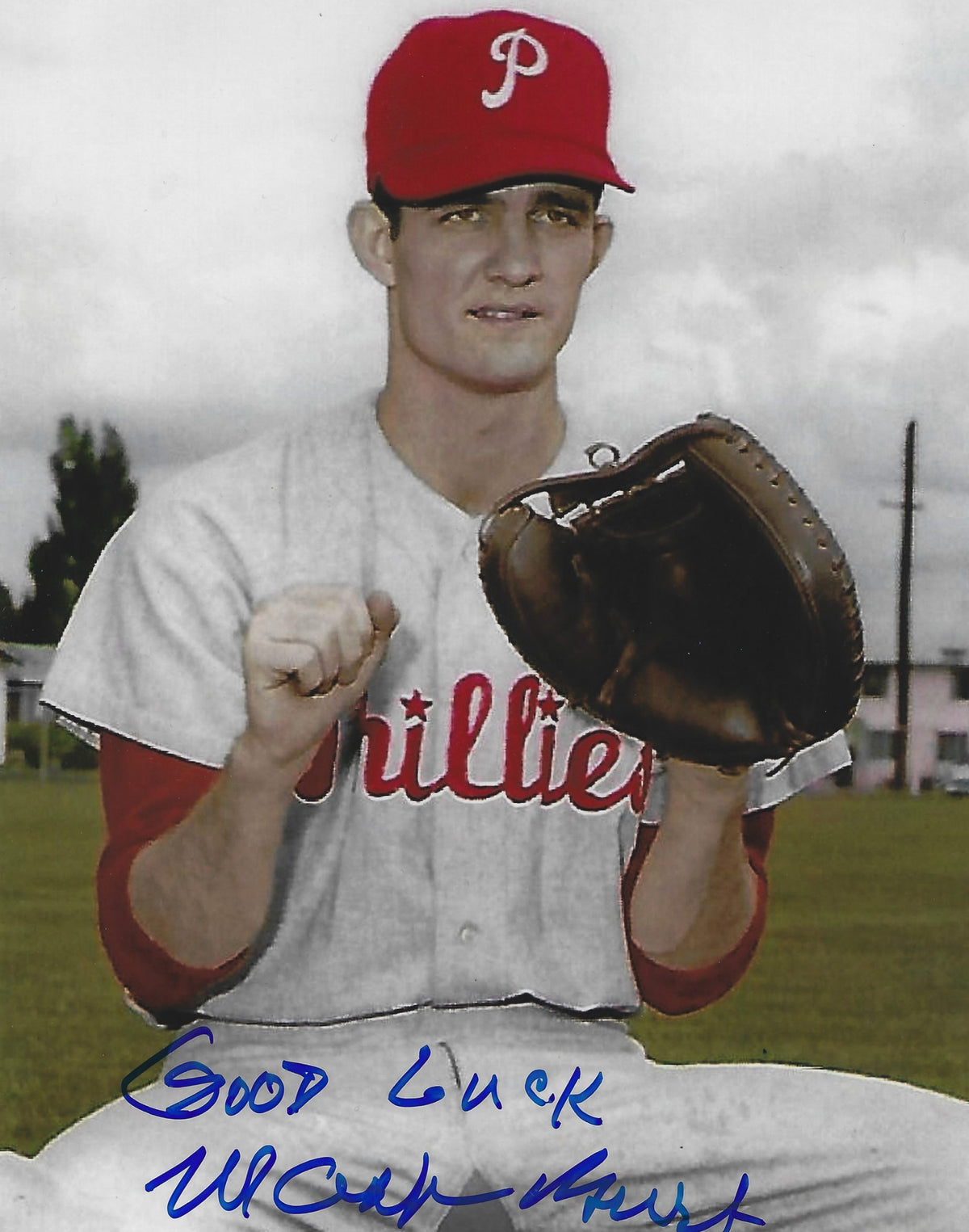 AUTOGRAPHED MACK BURK 8x10 Philadelphia Phillies Photo