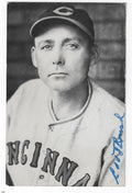 Autographed EDD ROUSH Cincinnati Reds BxW Rowe Post Card