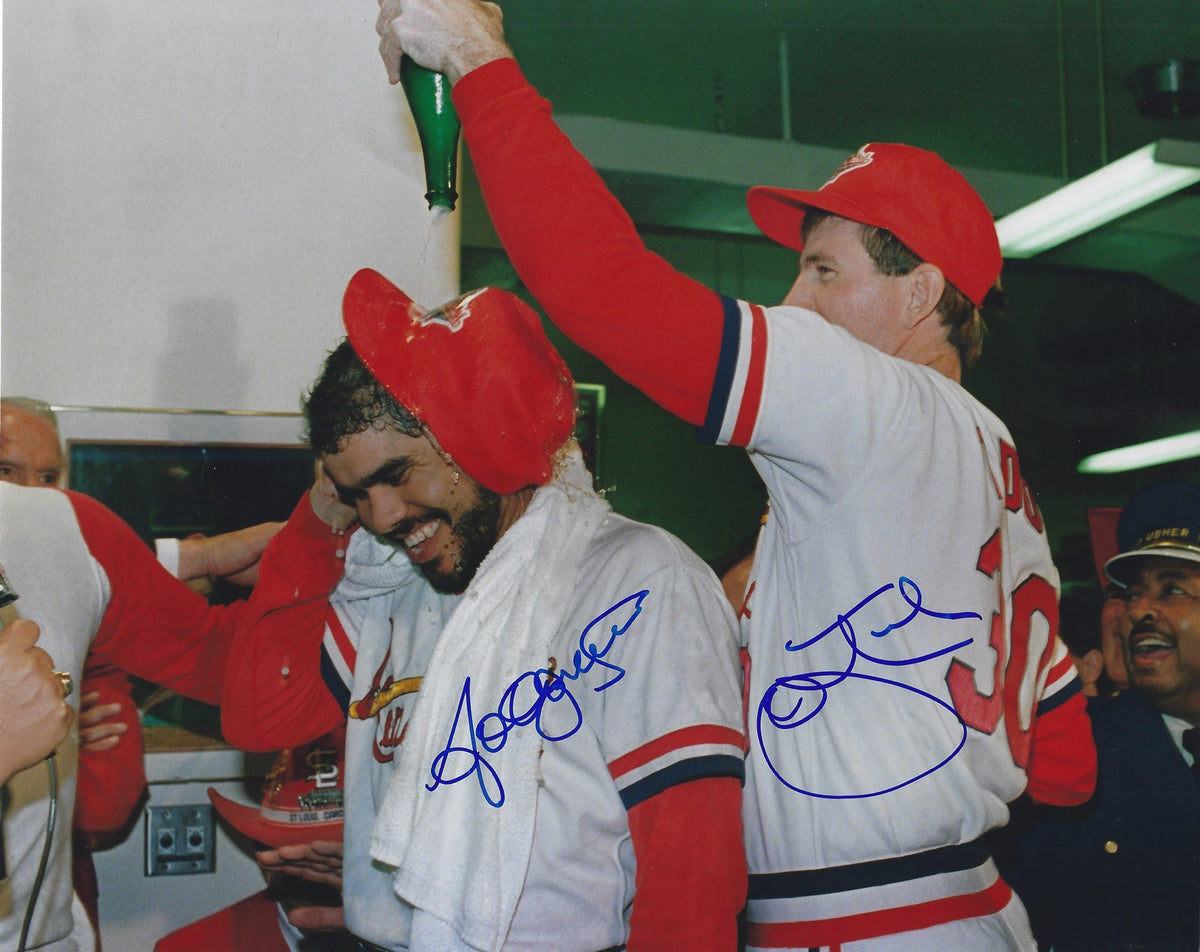 AUTOGRAPHED  JOSE OQUENDO & JOHN TUDOR 8x10 St. Louis Cardinals photo