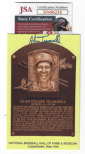 Autographed ALAN TRAMMELL Hall of Fame Gold Plaque JSA