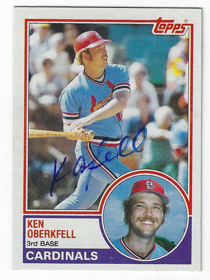 Autographed KEN OBERKFELL 1983 Topps card
