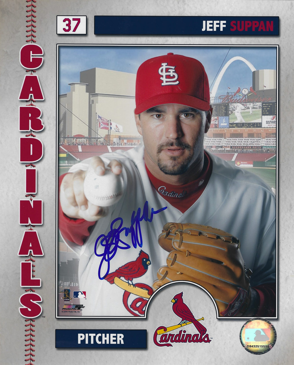 AUTOGRAPHED JEFF SUPPAN 8X10 St. Louis Cardinals photo