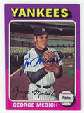 Autographed GEORGE MEDICH 1975 Topps Mini Card