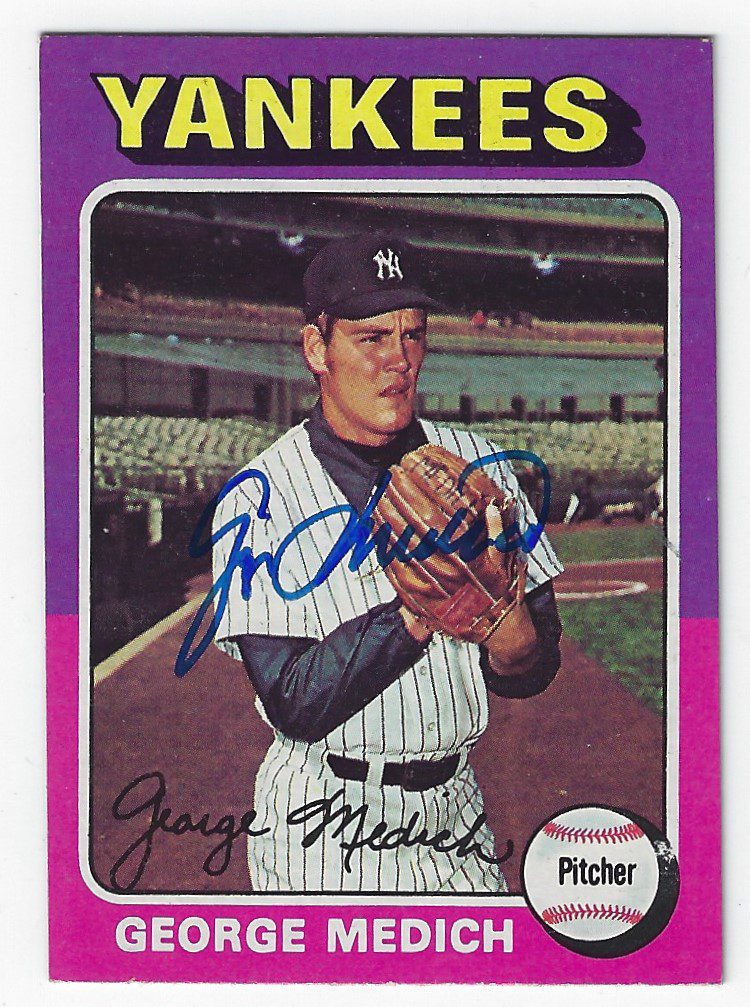 Autographed GEORGE MEDICH 1975 Topps Mini Card