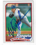 Autographed MITCH WILLIAMS 1989 Topps Card