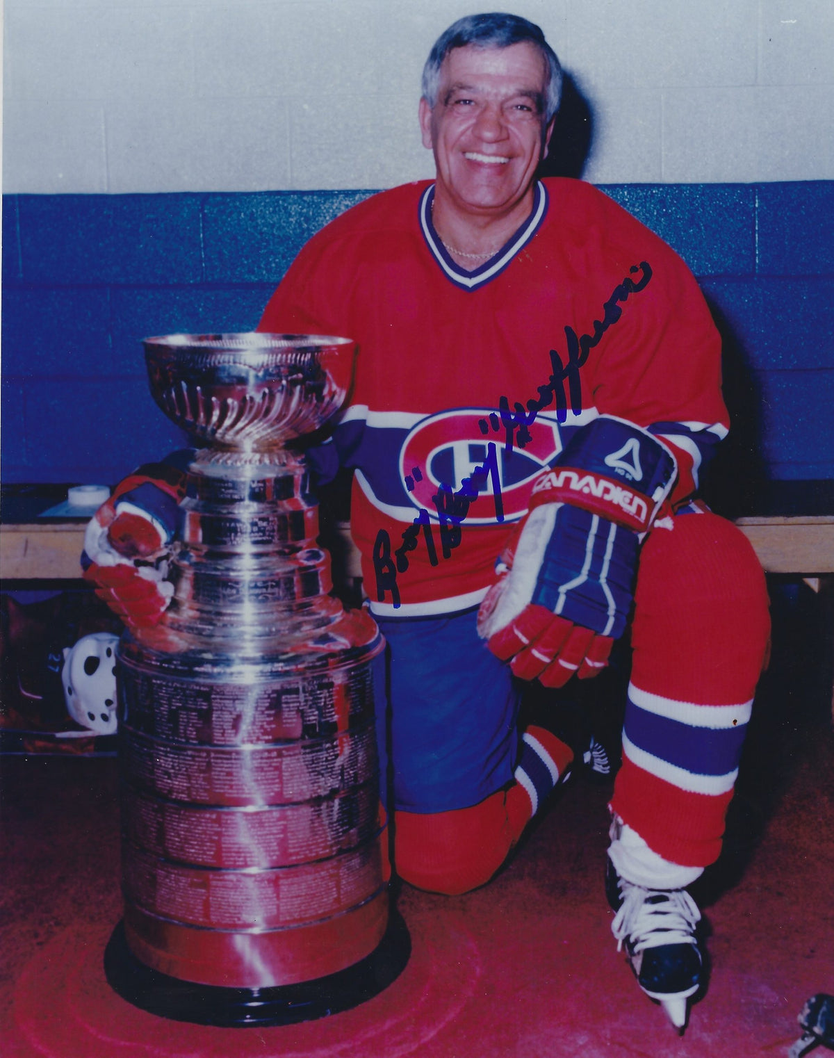 Autographed BOOM BOOM GEOFFRION 8x10 Montreal Canadiens Photo