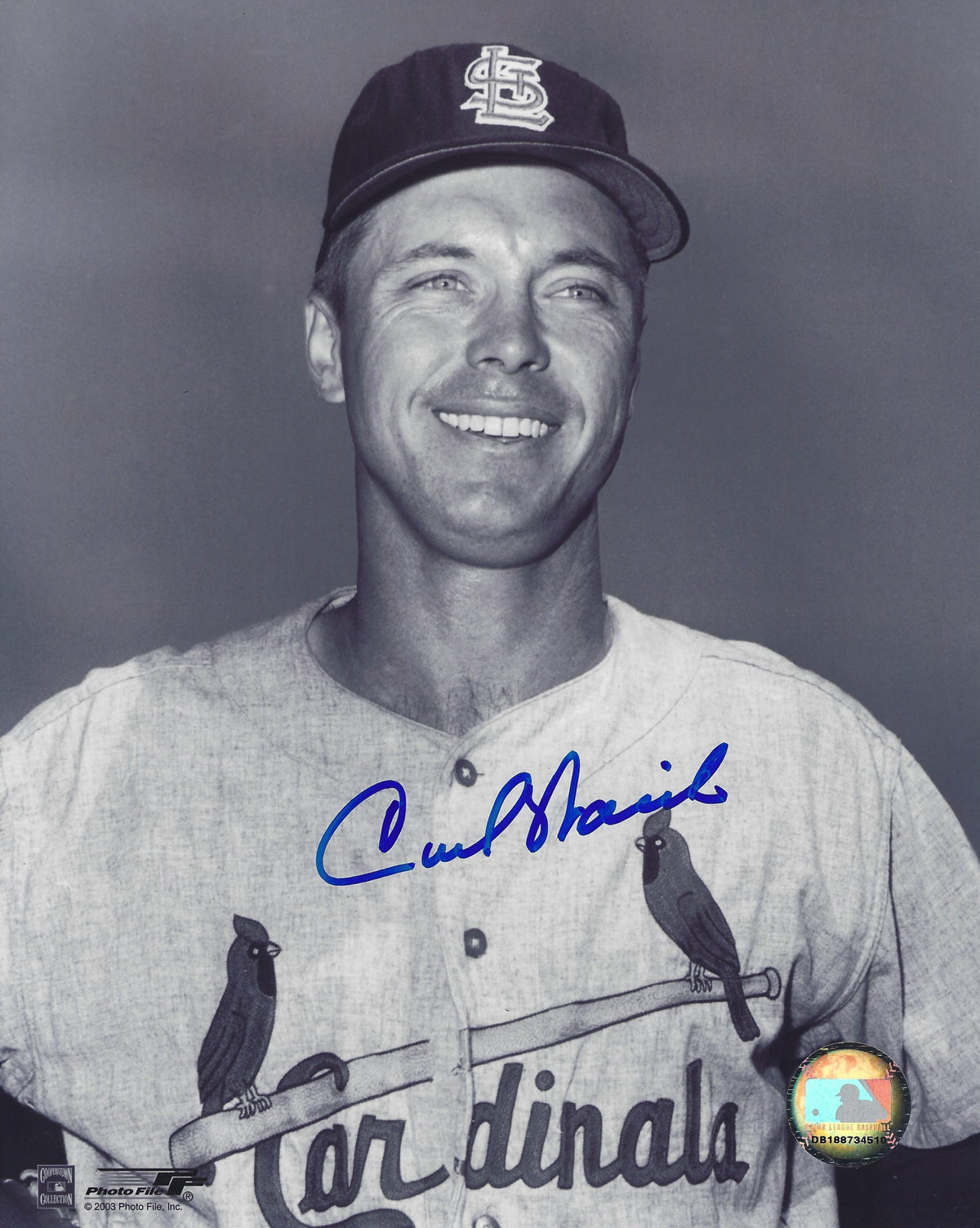 AUTOGRAPHED CARL WARWICK 8X10 St. Louis Cardinals Photo
