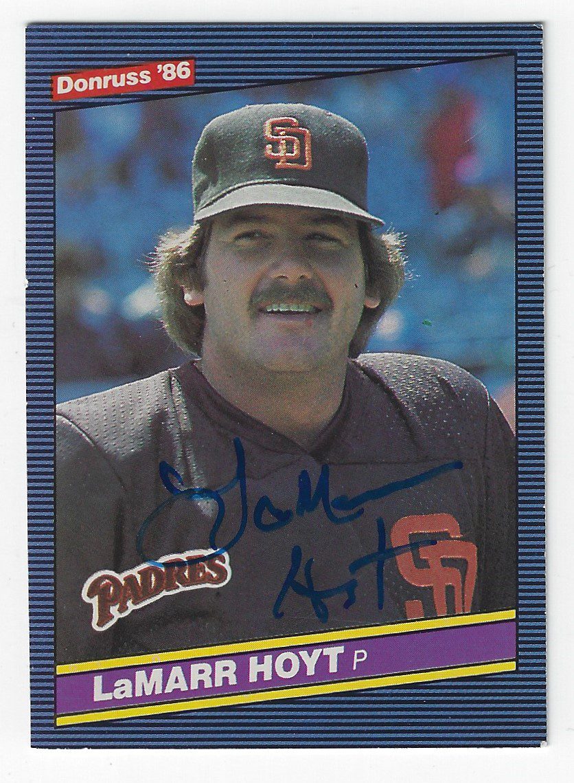 Autographed LAMARR HOYT 1986 Donruss Card