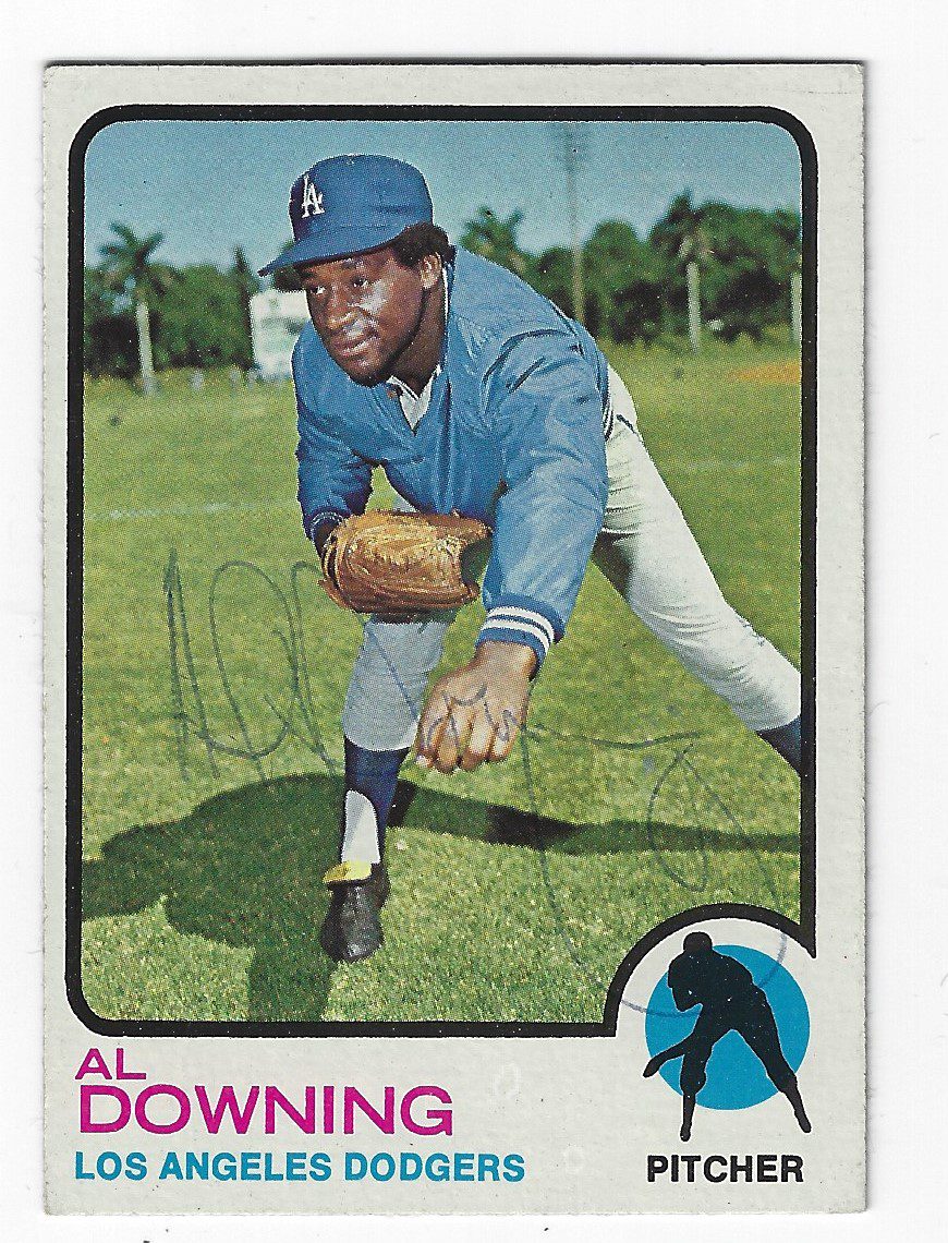 Autographed AL DOWNING 1973 Topps Card