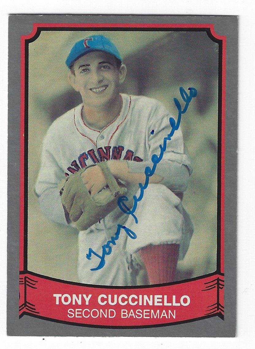 Autographed TONY CUCCINELLO Cincinnati Reds Pacific Legends Card
