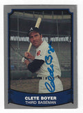Autographed  CLETE BOYER Atlanta Braves 1988 Pacific Legends Card
