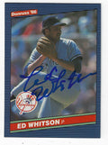 Autographed ED WHITSON New York Yankees 1986 Donruss Card