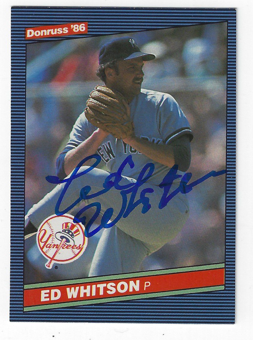 Autographed ED WHITSON New York Yankees 1986 Donruss Card