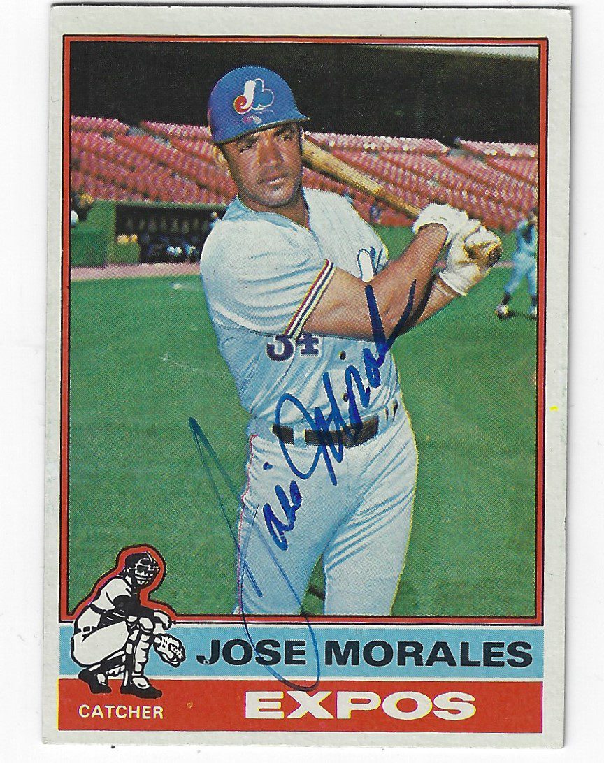 Autographed JOSE MORALES 1976 Topps Card