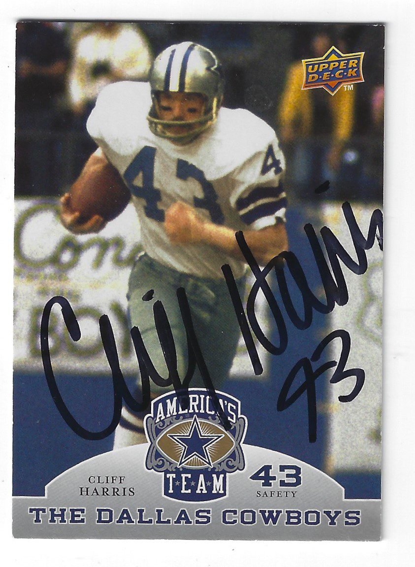 Autographed CLIFF HARRIS Dallas Cowboys 2009 Upper Deck Card