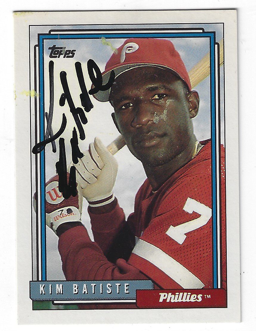 Autographed KIM BATISTE 1992 Topps Card