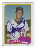 Autographed JIM EPPARD California Angels 1989 Topps Card