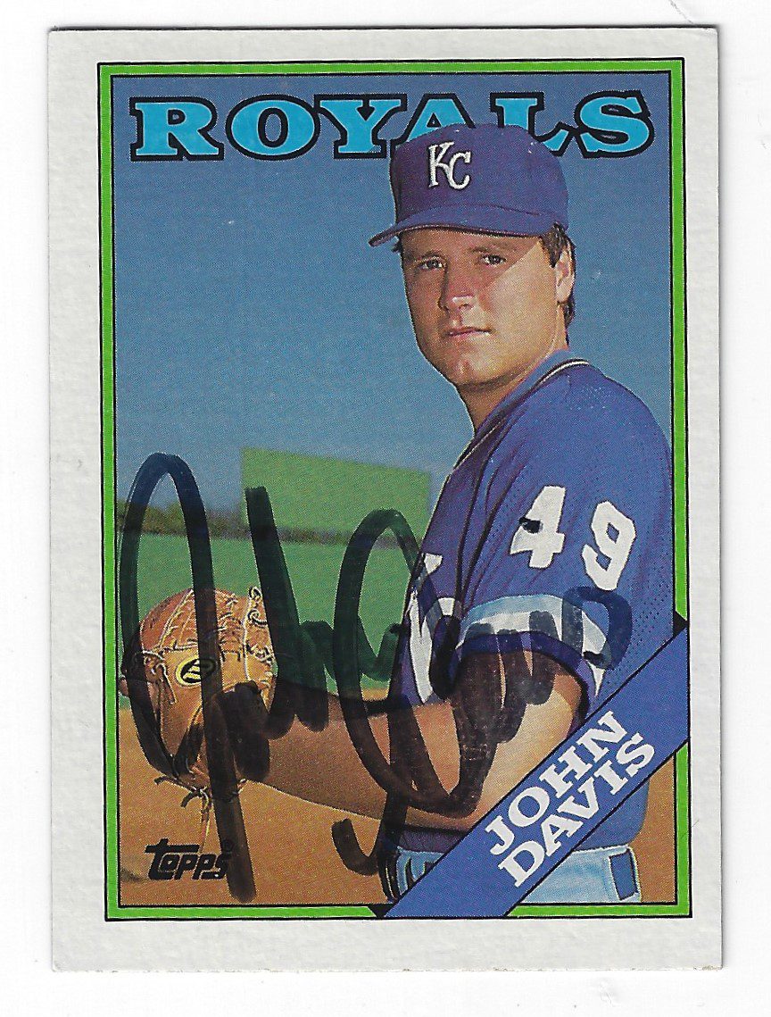 Autographed JOHN DAVIS 1988 Topps Card