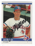 Autographed JON MATLACK Texas Rangers 1984 Fleer Card
