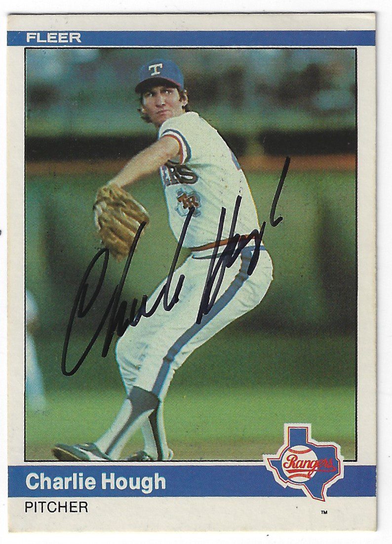 Autographed CHARLIE HOUGH 1984 Fleer Card