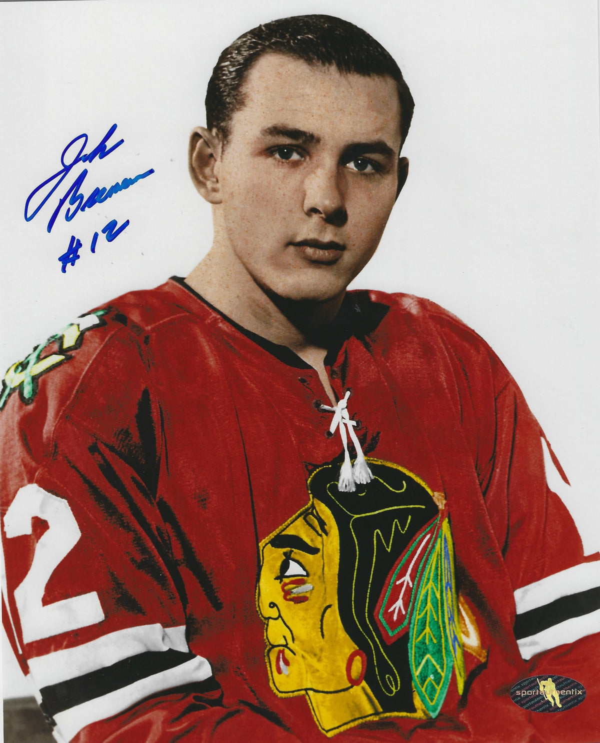 Autographed JOHN BRENNEMAN 8X10 Chicago Blackhawks Photo