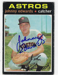 Autographed JOHNNY EDWARDS 1971 Topps Card