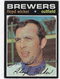 Autographed FLOYD WICKER 1971 Topps Card