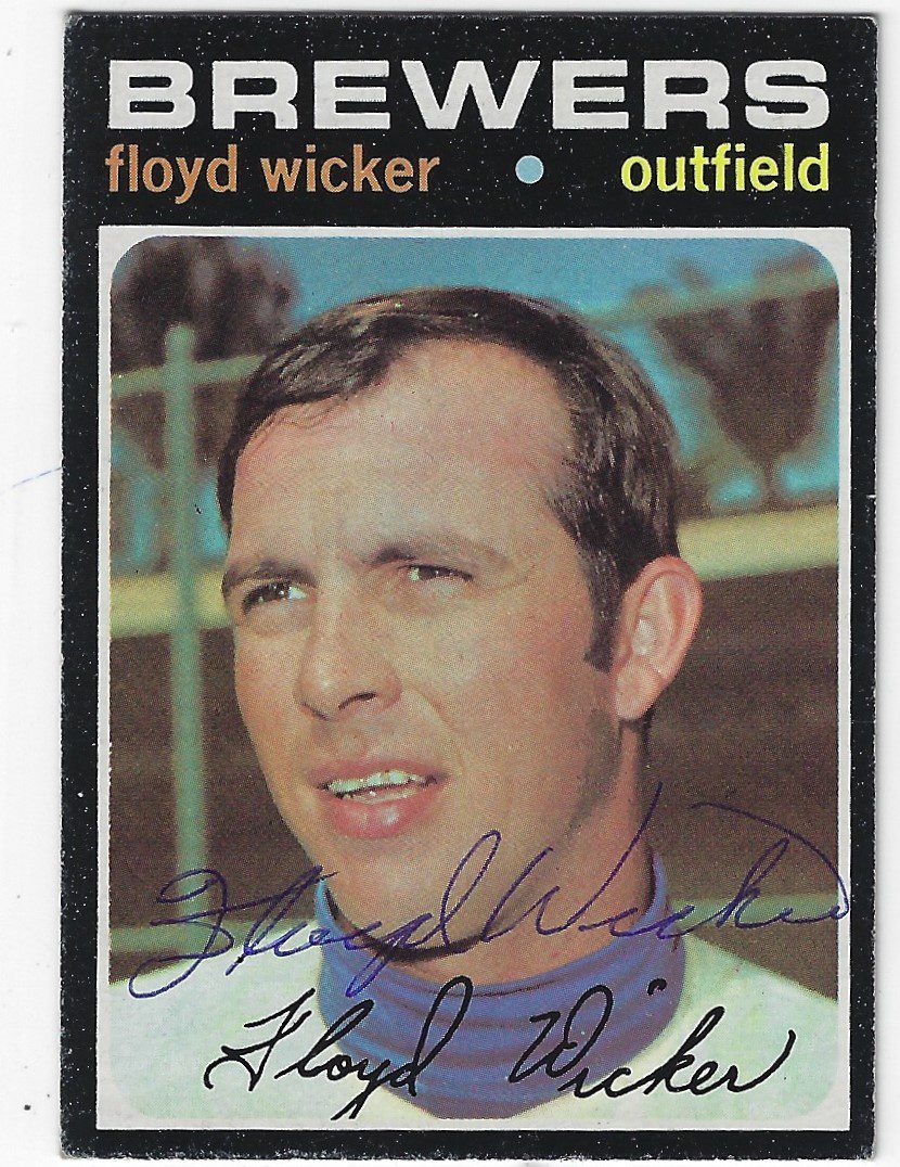 Autographed FLOYD WICKER 1971 Topps Card