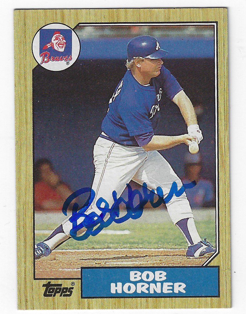 Autographed BOB HORNER Atlanta Braves 1987 Topps Card