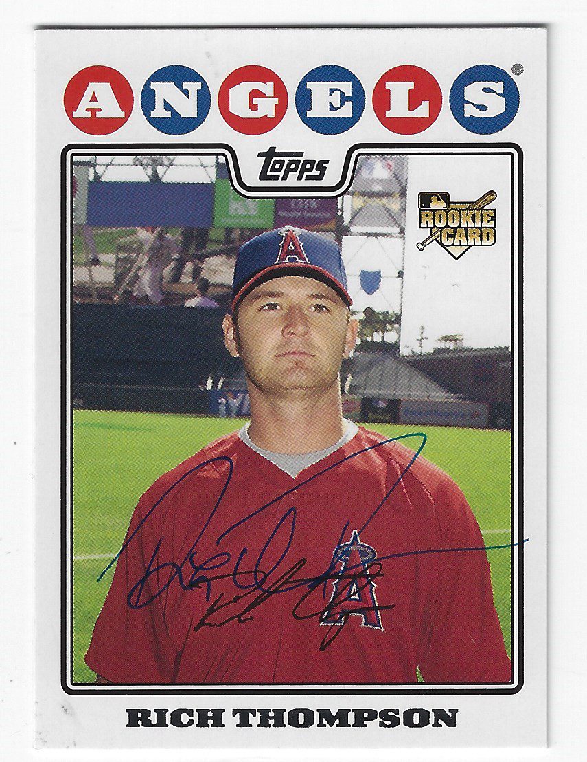 Autographed RICH THOMPSON  2008 Topps card