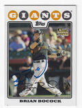 Autographed BRIAN BOCOCK 2008 Topps card