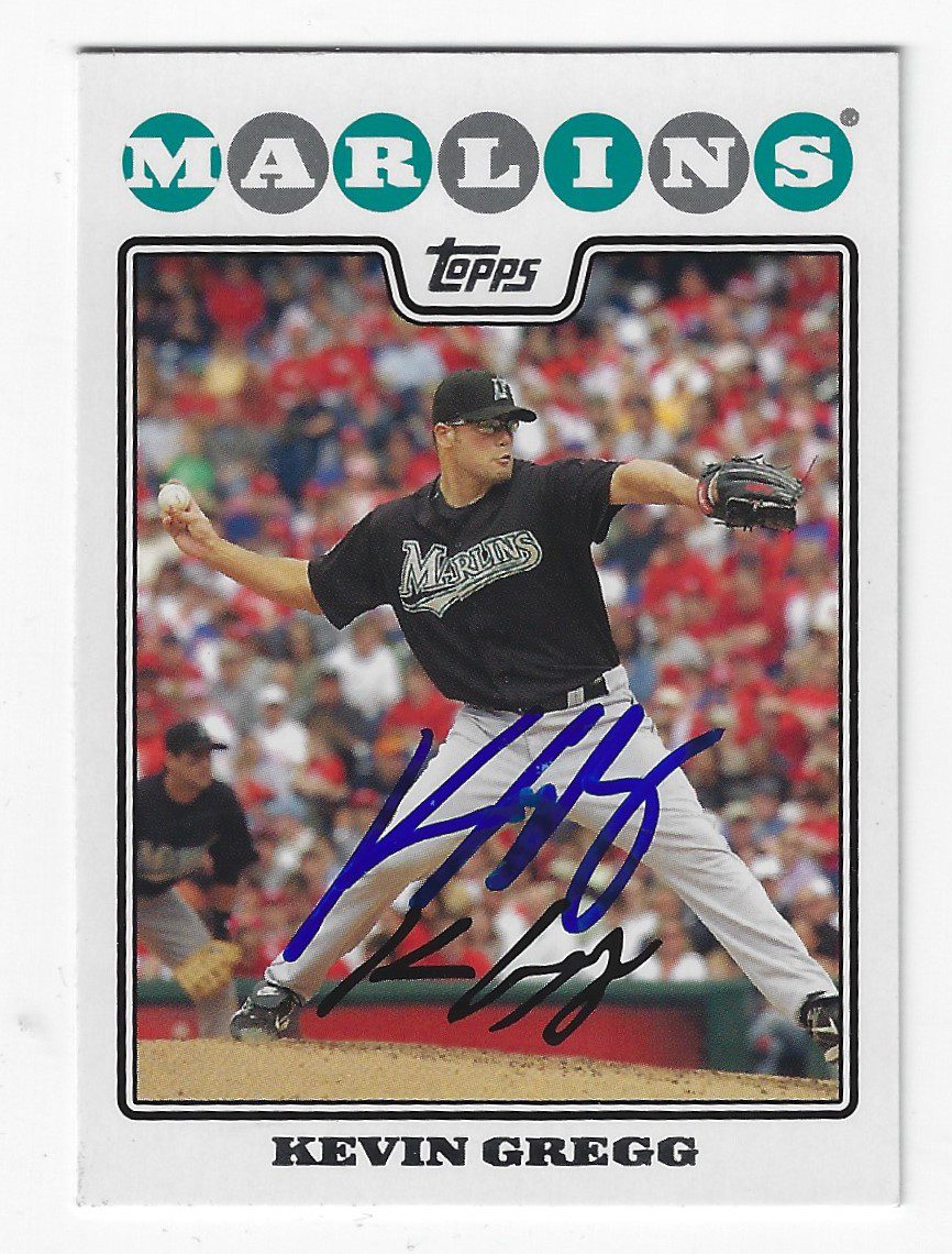 Autographed KEVIN GREGG 2008 Topps card