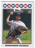 Autographed ROBINSON TEJEDA 2008 Topps Card