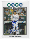 Autographed GABE GROSS 2008 Topps Card