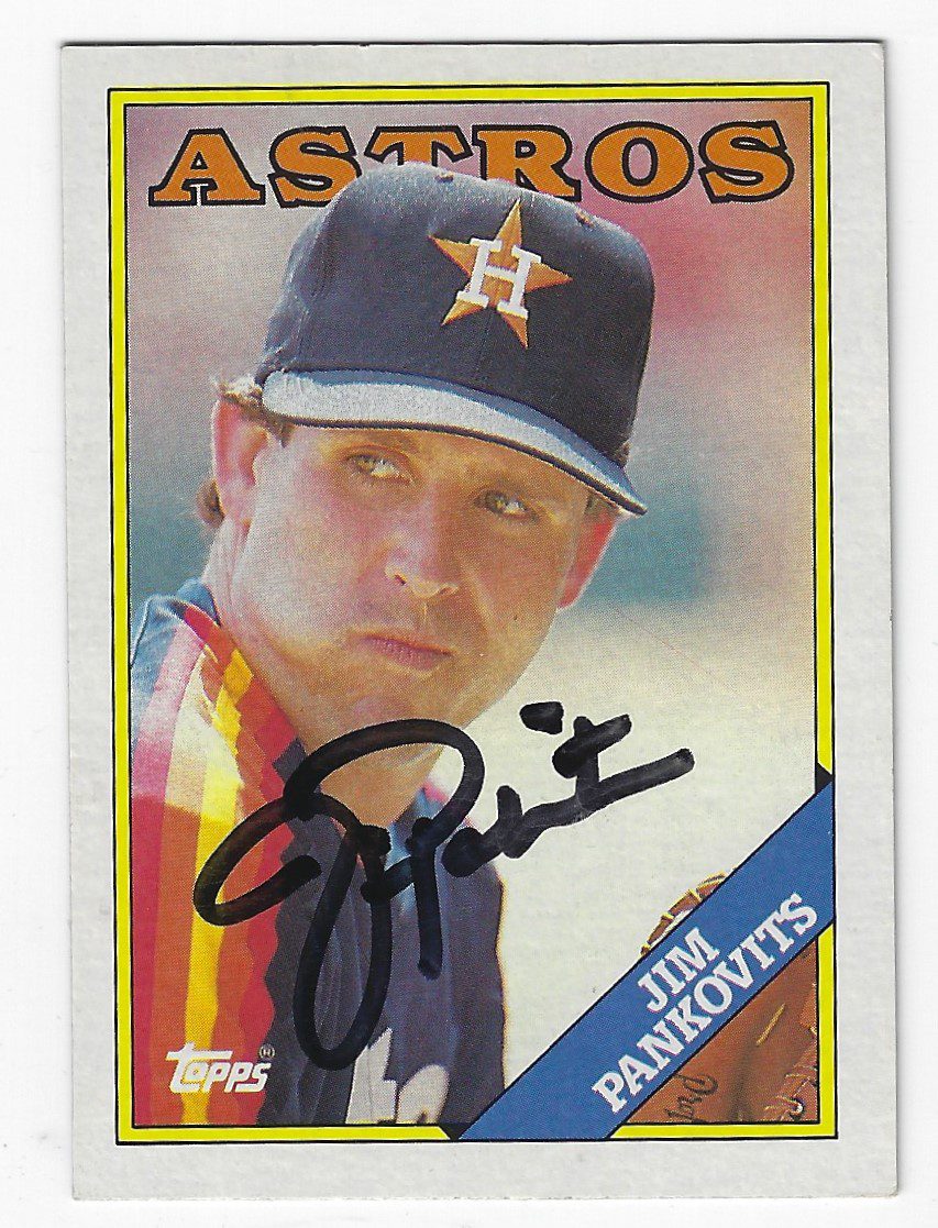 Autographed JIM PANKOVITS Houston Astros 1988 Topps card