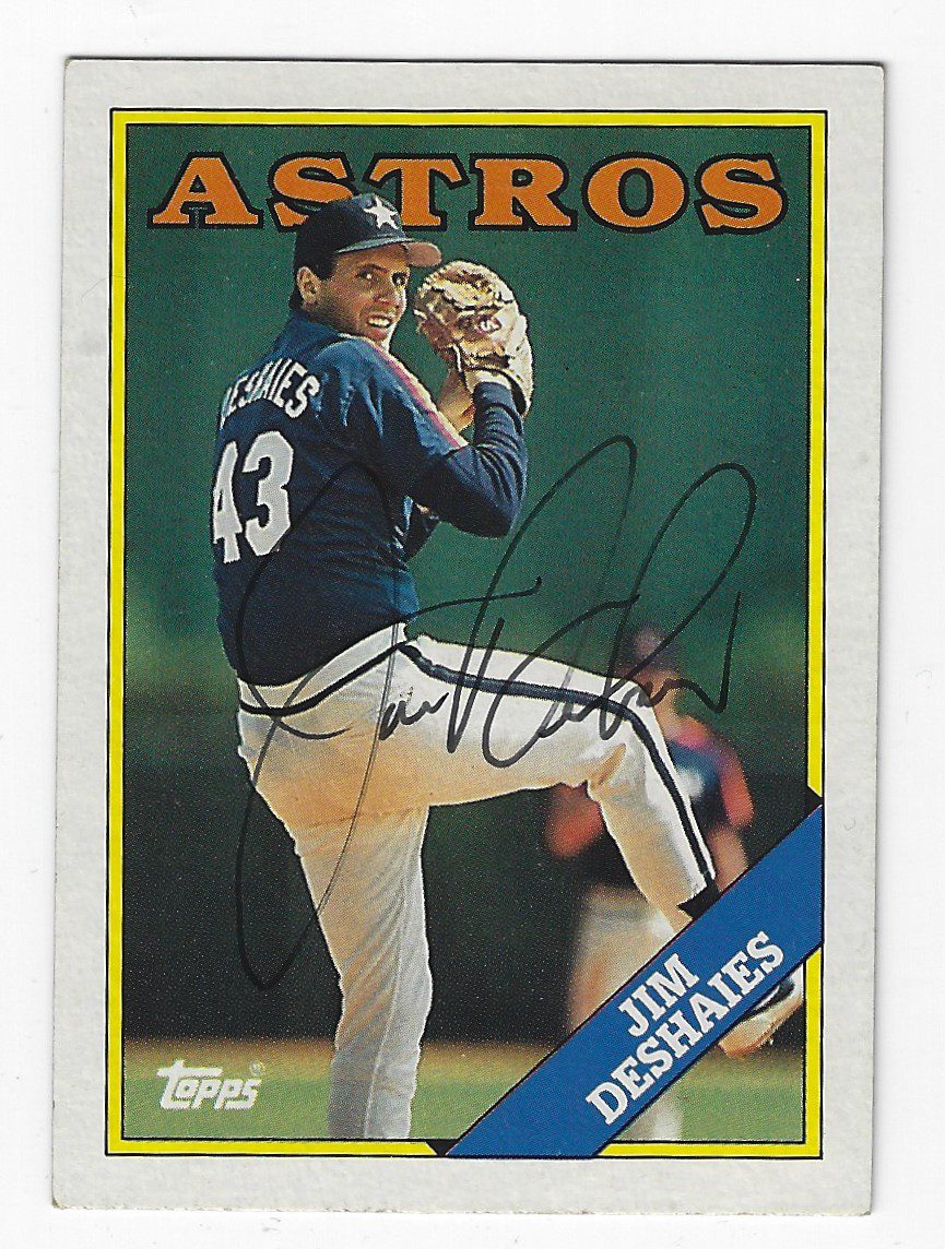 Autographed JIM DESHAIES Houston Astros 1988 Topps card