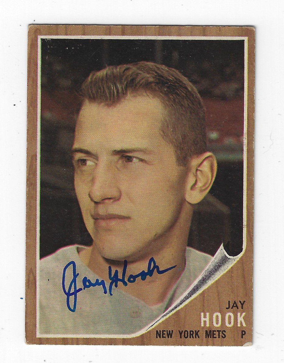 Autographed JAY HOOK 1962 Topps Card