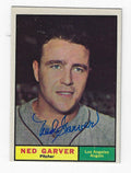 Autographed NED GARVER 1961 TOPPS Card