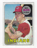 Autographed MAX ALVIS Cleveland Indians 1969 Topps Card