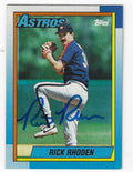 Autographed RICK RHODEN Houston Astros 1990 Topps Card
