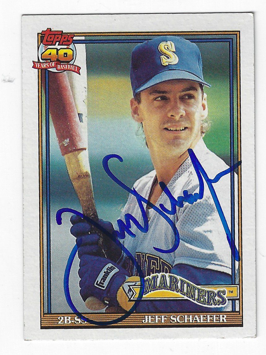 Autographed JEFF SCHAEFER 1991 Topps Card