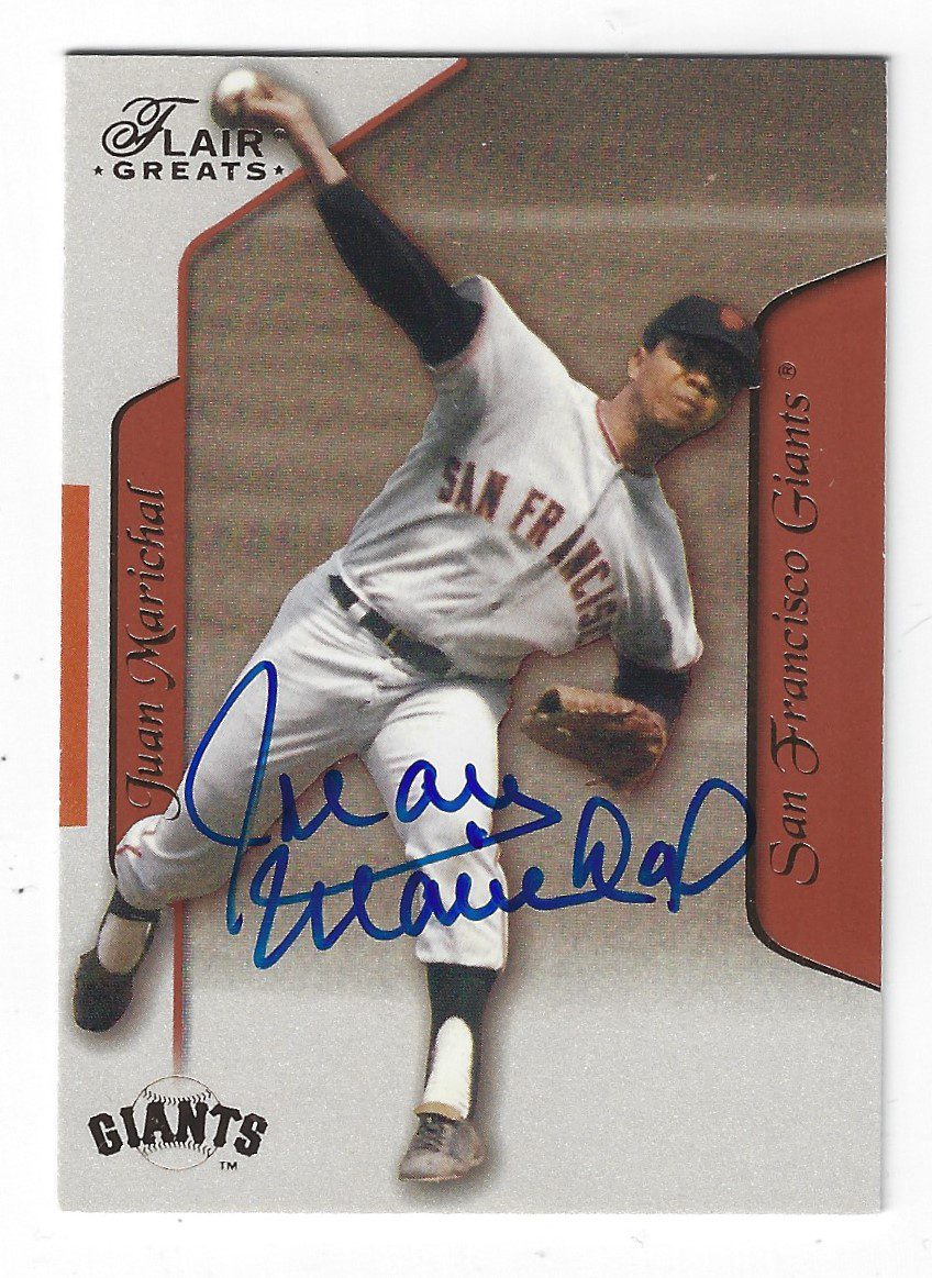 Autographed JUAN MARICHAL 2003 FLEER FLAIR GREATS CARD