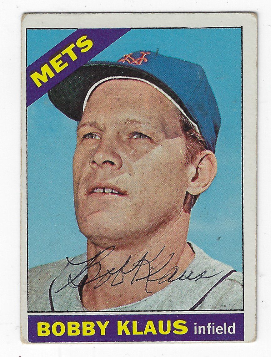Autographed BOBBY KLAUS 1966 Topps Card