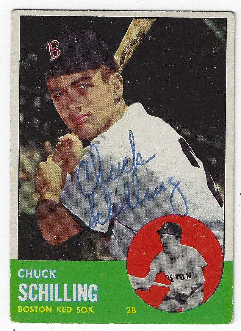 Autographed CHUCK SCHILLING 1963 Topps Card