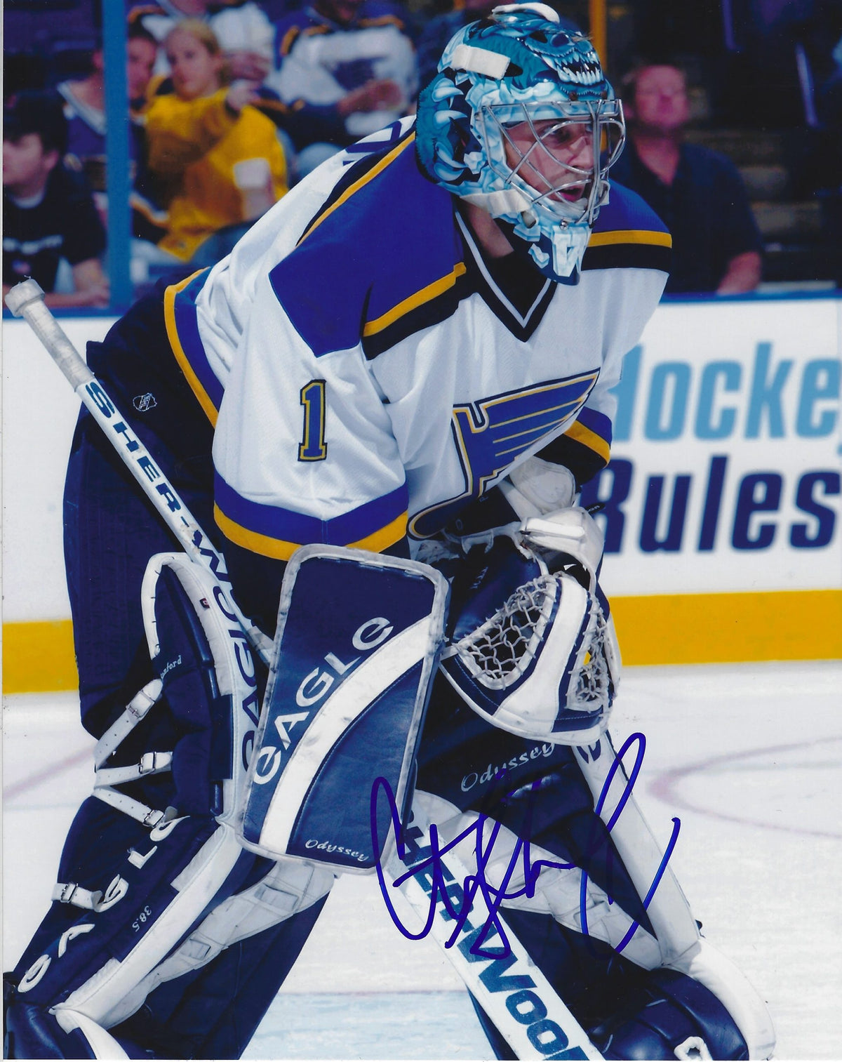 Autographed CURTIS SANFORD 8x10 St. Louis Blues Photo