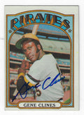 Autographed GENE CLINES 1972 Topps Card